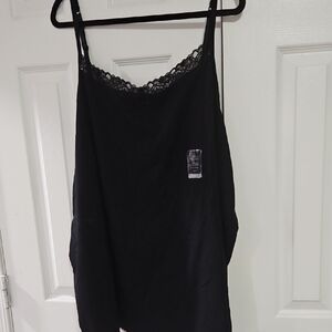 Catherines Black Lace Trim Camisole